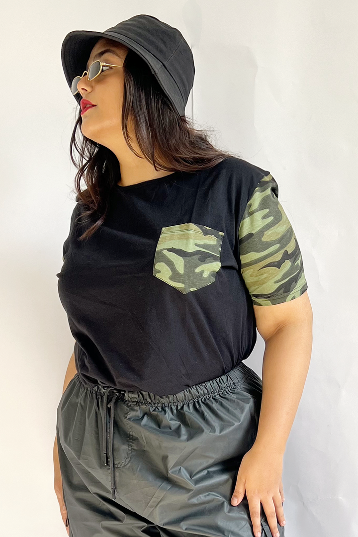 Black Camo Tshirt for Girls