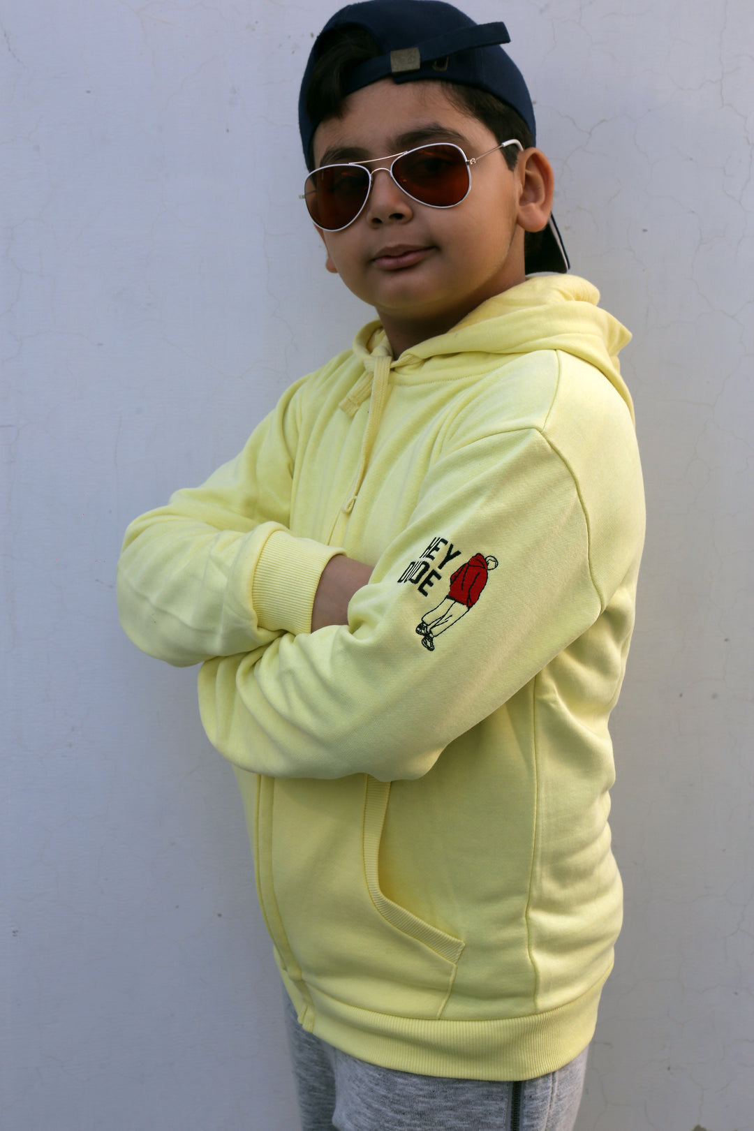 Zipper Hoodie Light Yellow