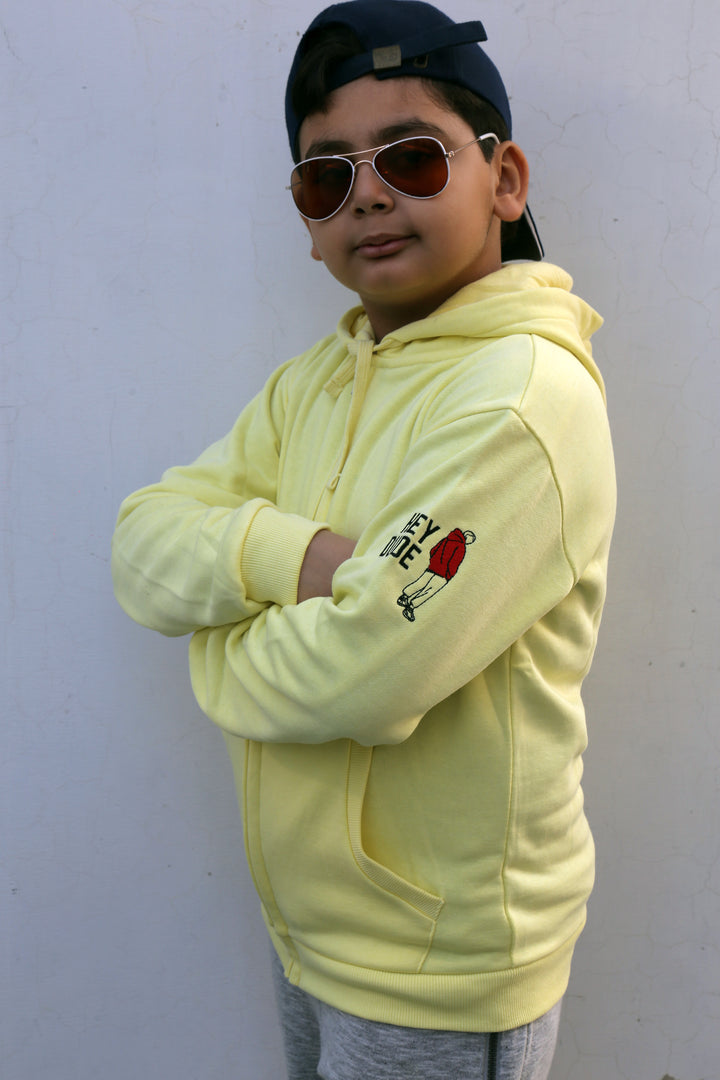 Zipper Hoodie Light Yellow