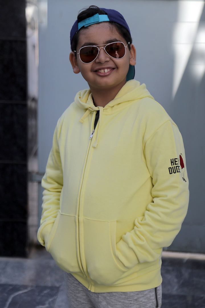 Zipper Hoodie Light Yellow